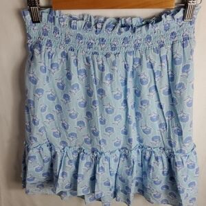 J Crew Womens Floral Blue Ruffle Skirt Size XS